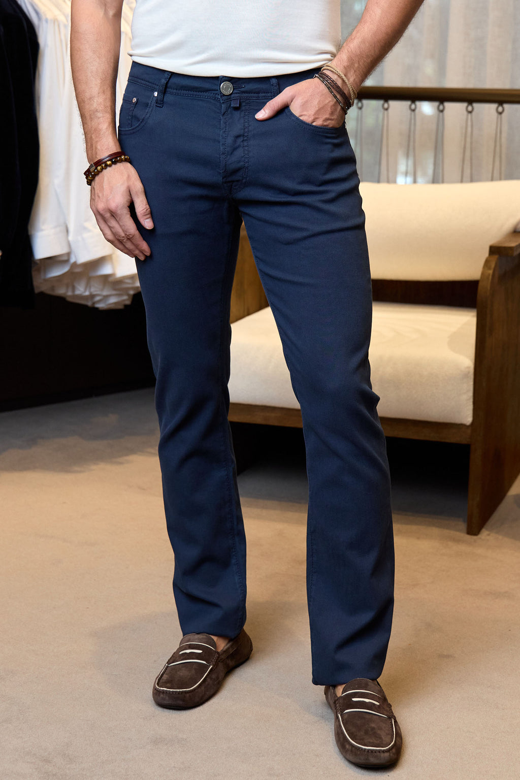 JACOB COHEN | Bard Honeycomb Trousers | Navy