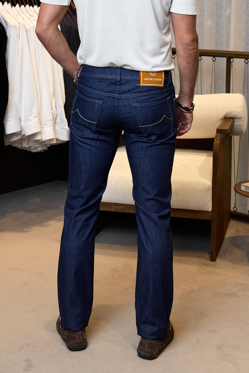 JACOB COHEN | Bard Tennis Racquet Patch Jeans | Dark Denim
