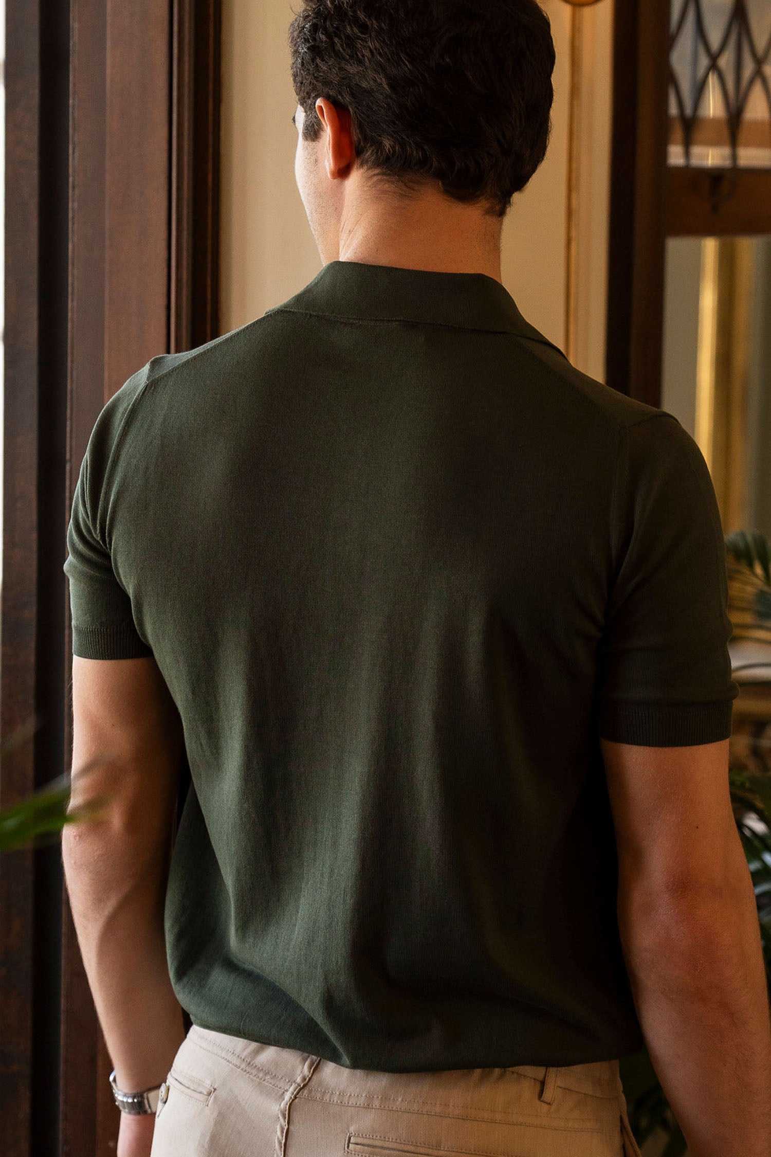CANALI | 3-Button Neck Polo | Forest