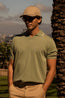 CANALI | V-Neck Polo With Trim | Pistachio