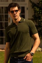 CANALI | Polo With Trim On Collar | Bottle Green