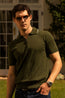 CANALI | Polo With Trim On Collar | Bottle Green