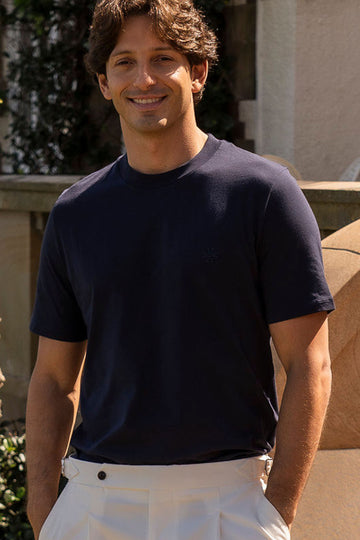 JACOB COHEN Navy T-Shirt With Logo
