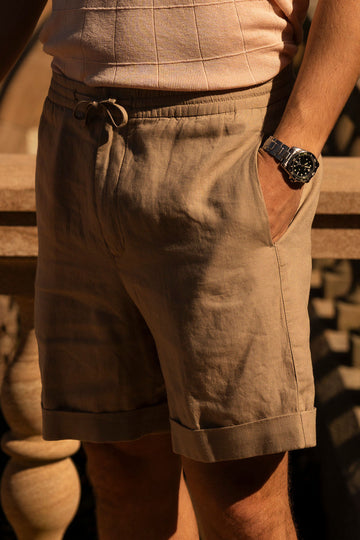 CANALI Sand Drawstring Shorts