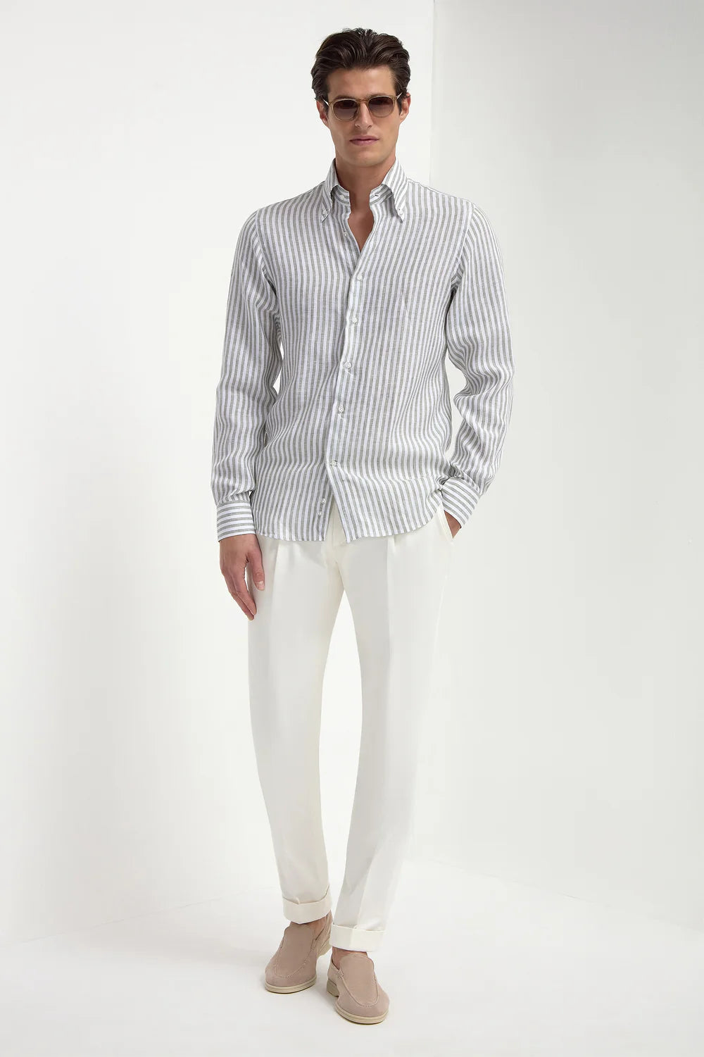 PINI PARMA | Striped Shirt | Sage