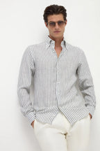 PINI PARMA | Striped Shirt | Sage