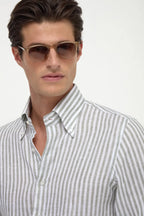 PINI PARMA | Striped Shirt | Sage
