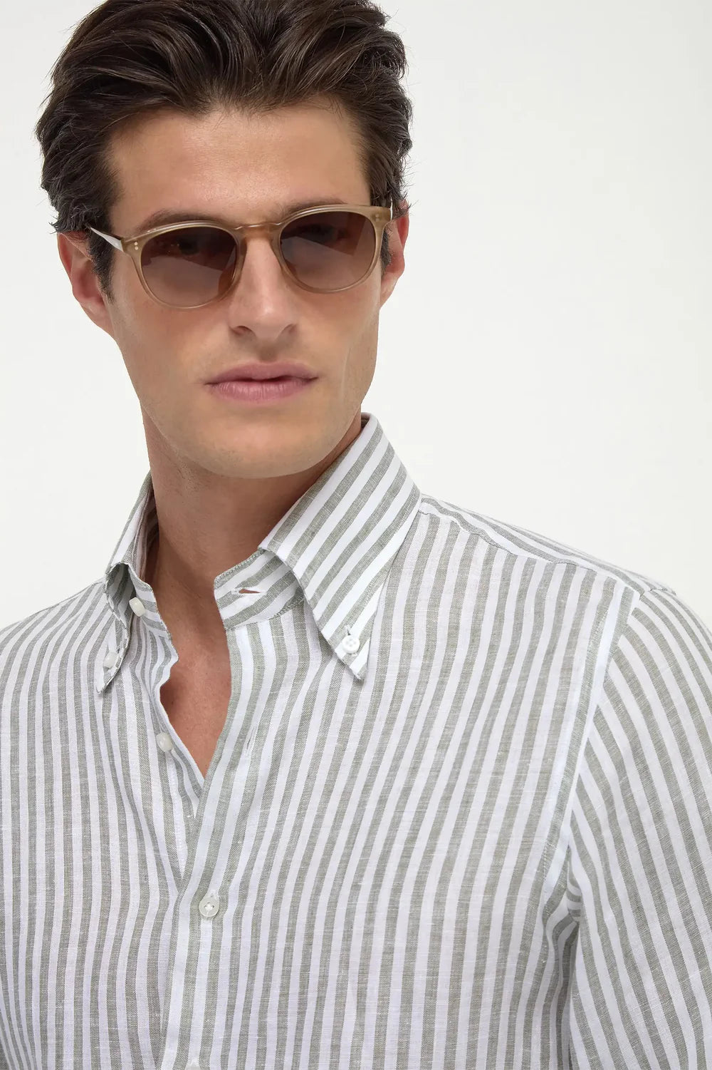 PINI PARMA | Striped Shirt | Sage