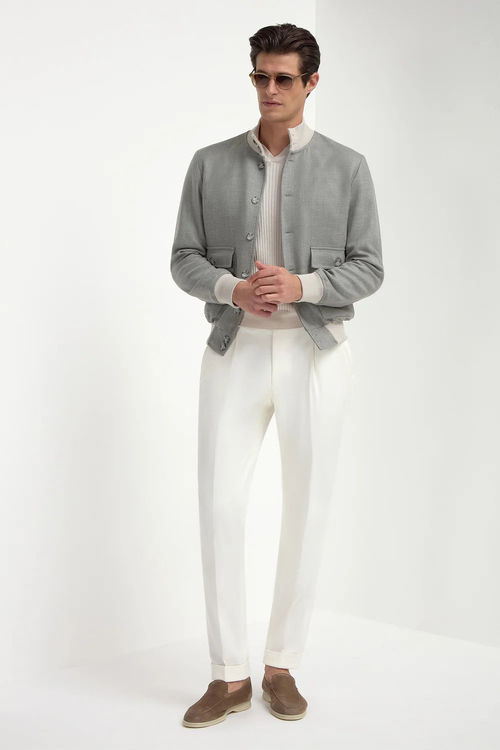 Pini Parma Knitted Jackets For Men PINI PARMA Sage Bomber Jacket