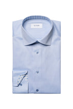 ETON | Contemporary Fit Shirt With Inner Tile Pattern | Blue