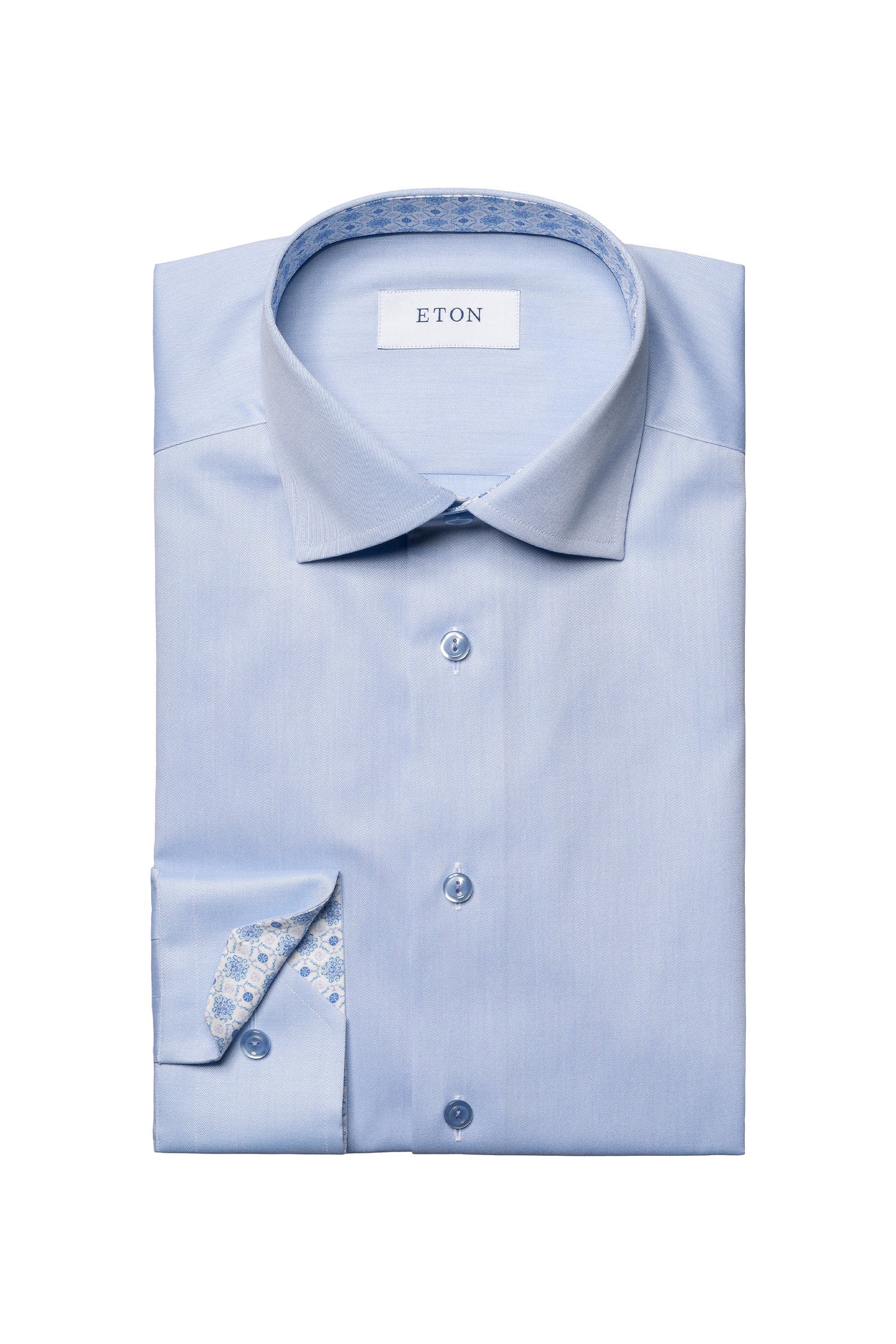 ETON | Contemporary Fit Shirt With Inner Tile Pattern | Blue