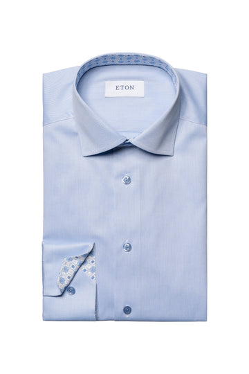 ETON Blue Shirt With Inner Tile Pattern