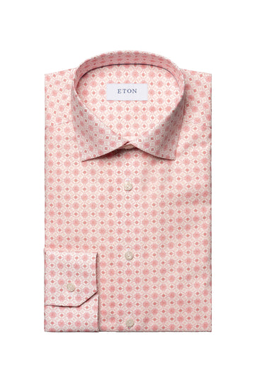 ETON Pink Tile Pattern Shirt
