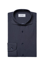 ETON | Spotted Stretch Shirt | Navy