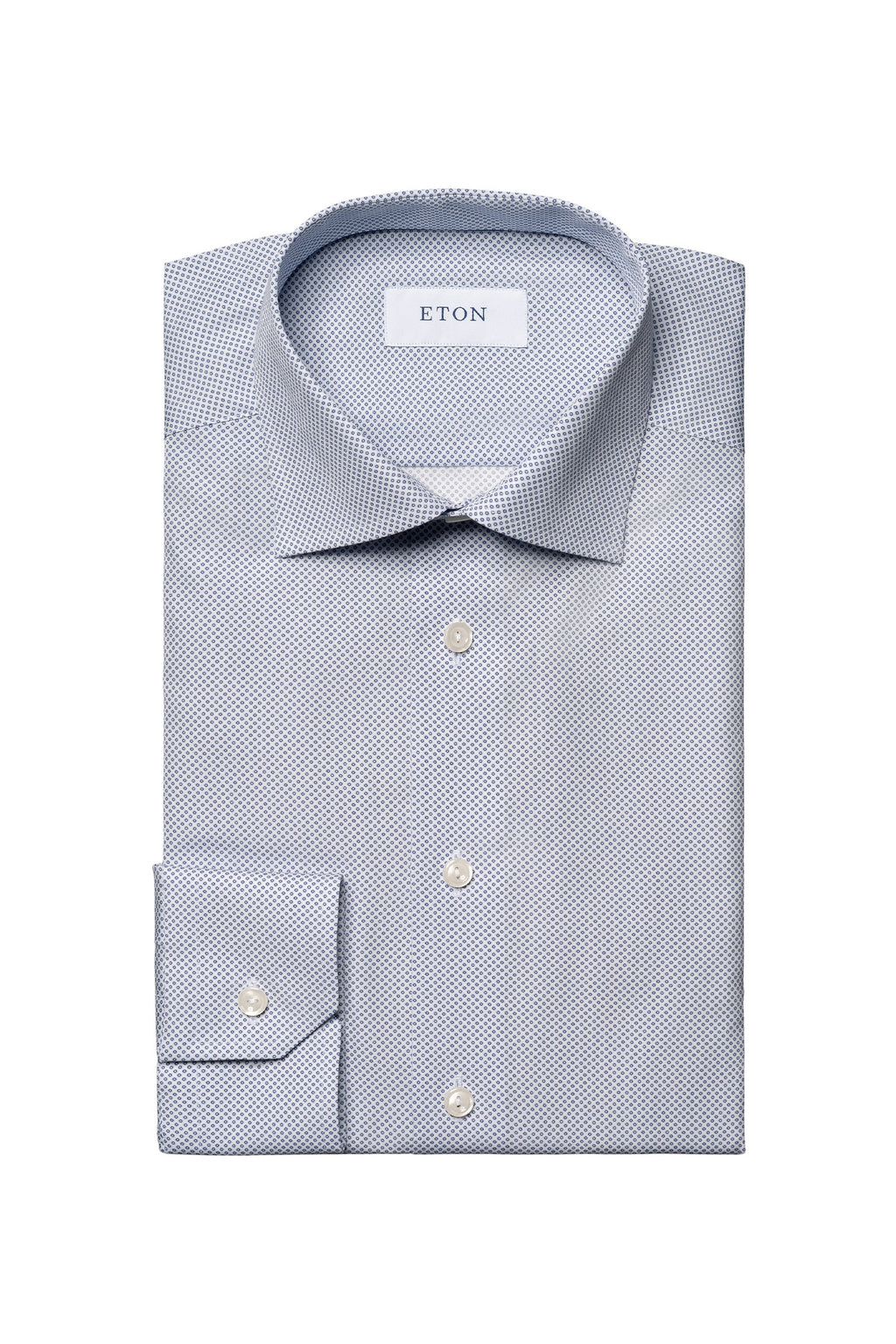ETON | Two-Tone Spotted Shirt | Dark Blue