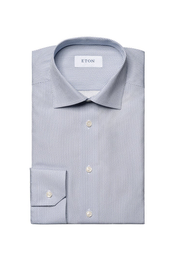 ETON Dark Blue Two-Tone Spotted Shirt
