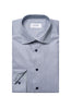 ETON | Contemporary Fit Stripe Shirt With Inner Floral | Dark Blue