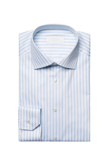 ETON Blue & White Wide Stripe Shirt
