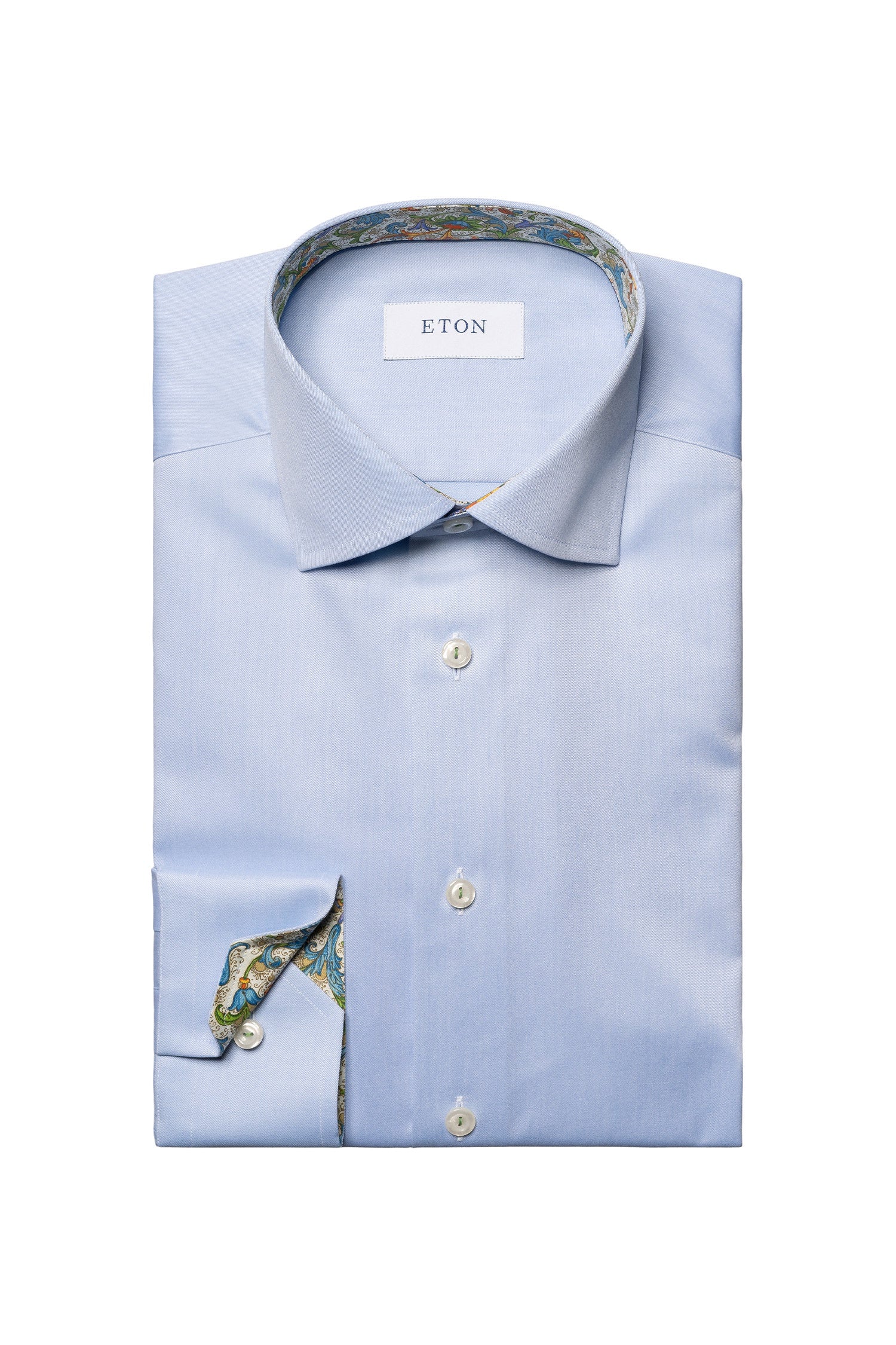 ETON | Shirt With Inner Floral & Fruit | Blue