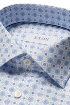 ETON | Contemporary Fit Tile Pattern Shirt | Blue & Purple