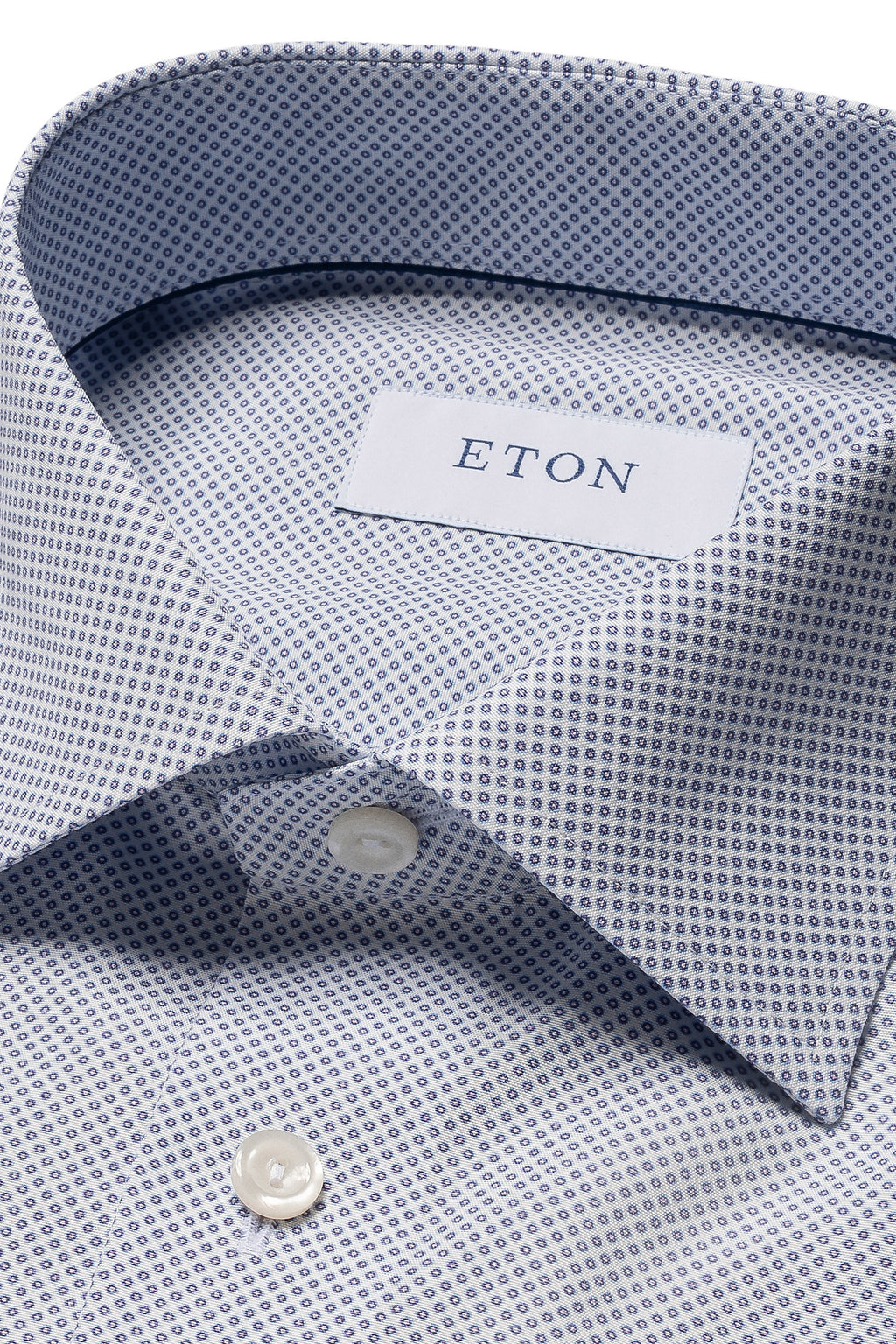 ETON | Two-Tone Spotted Shirt | Dark Blue