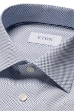 ETON | Two-Tone Spotted Shirt | Dark Blue