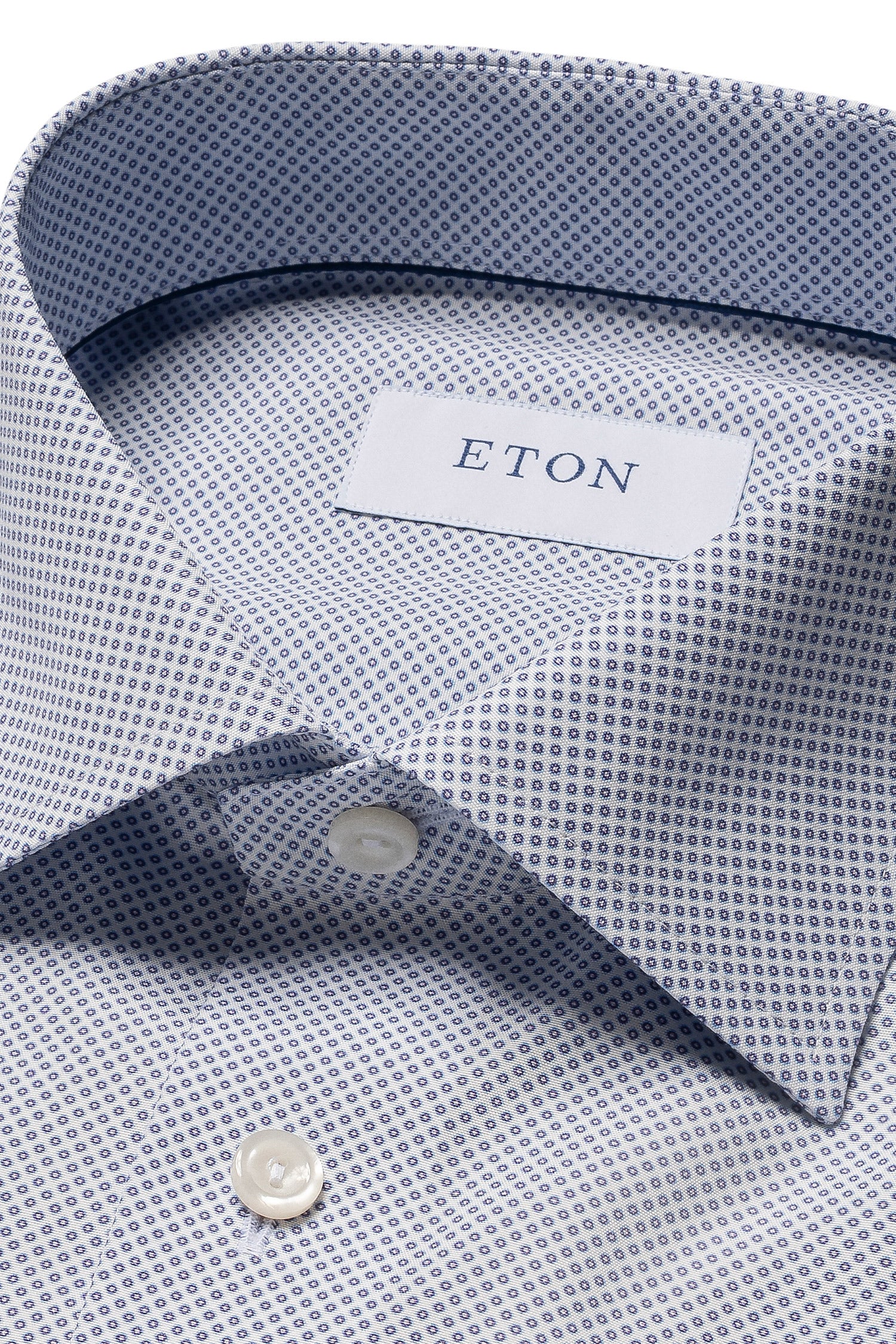 ETON | Two-Tone Spotted Shirt | Dark Blue