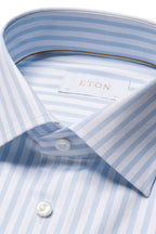 ETON | Wide Stripe Shirt | Blue & White