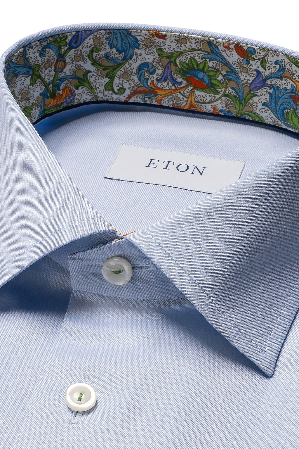 ETON | Shirt With Inner Floral & Fruit | Blue