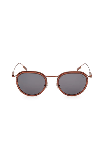 ZEGNA Rose Gold EZ 0246 45A Round Sunglasses