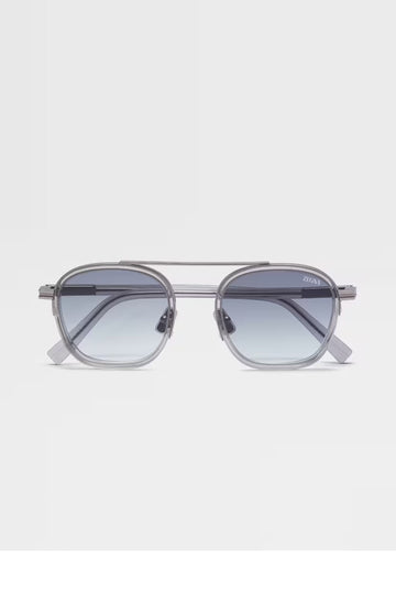ZEGNA Grey Metal EZ 0231 20B Sunglasses