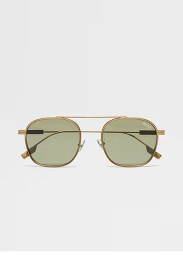 ZEGNA Brushed Gold Metal EZ 0290 35N Sunglasses