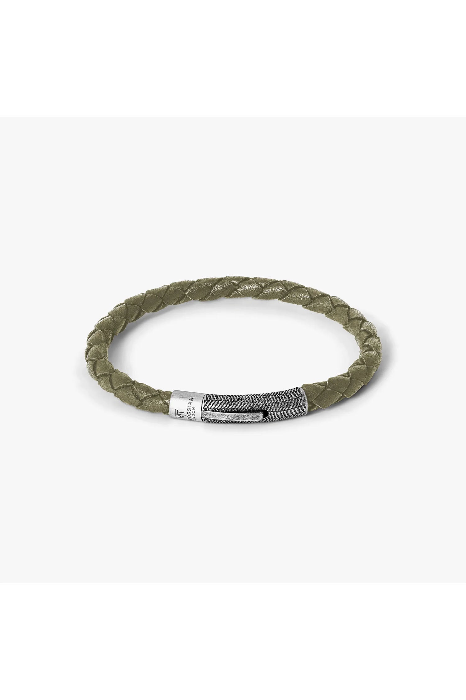 TATEOSSIAN | Herringbone Leather Bracelet | Khaki
