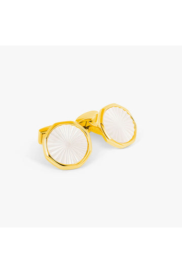 TATEOSSIAN Gold Octagonal M.O.P Cufflinks