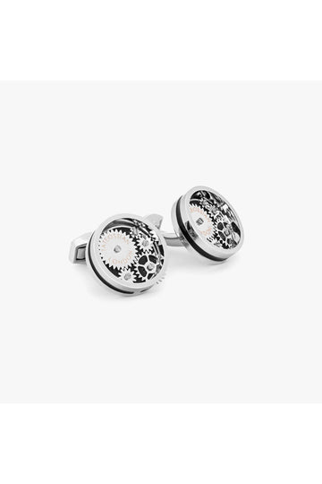 TATEOSSIAN Silver Carousel Gear Cufflinks