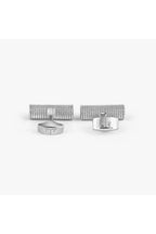 TATEOSSIAN | Cable Rope Cufflinks | Silver & Black