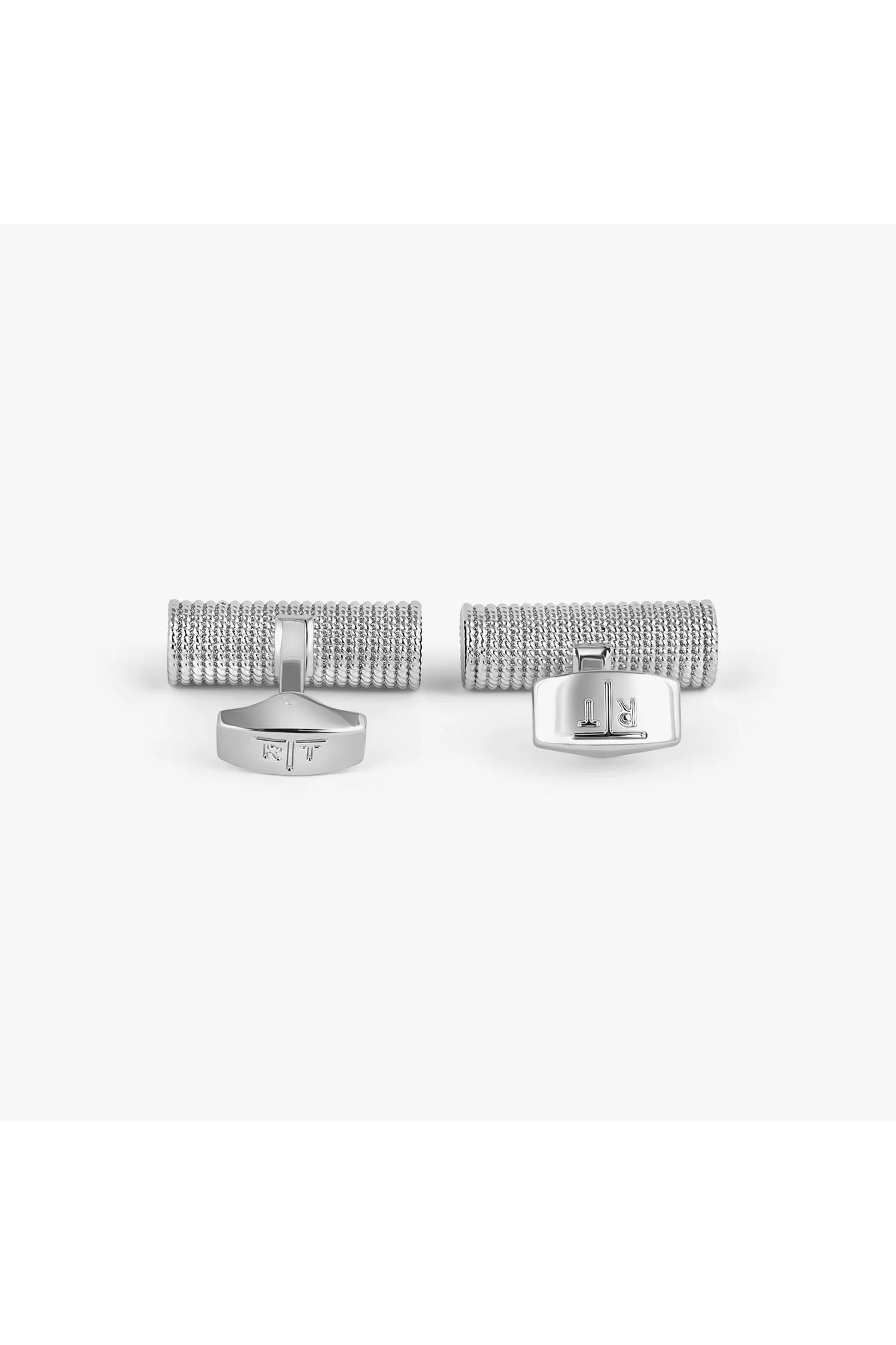 TATEOSSIAN | Cable Rope Cufflinks | Silver & Black