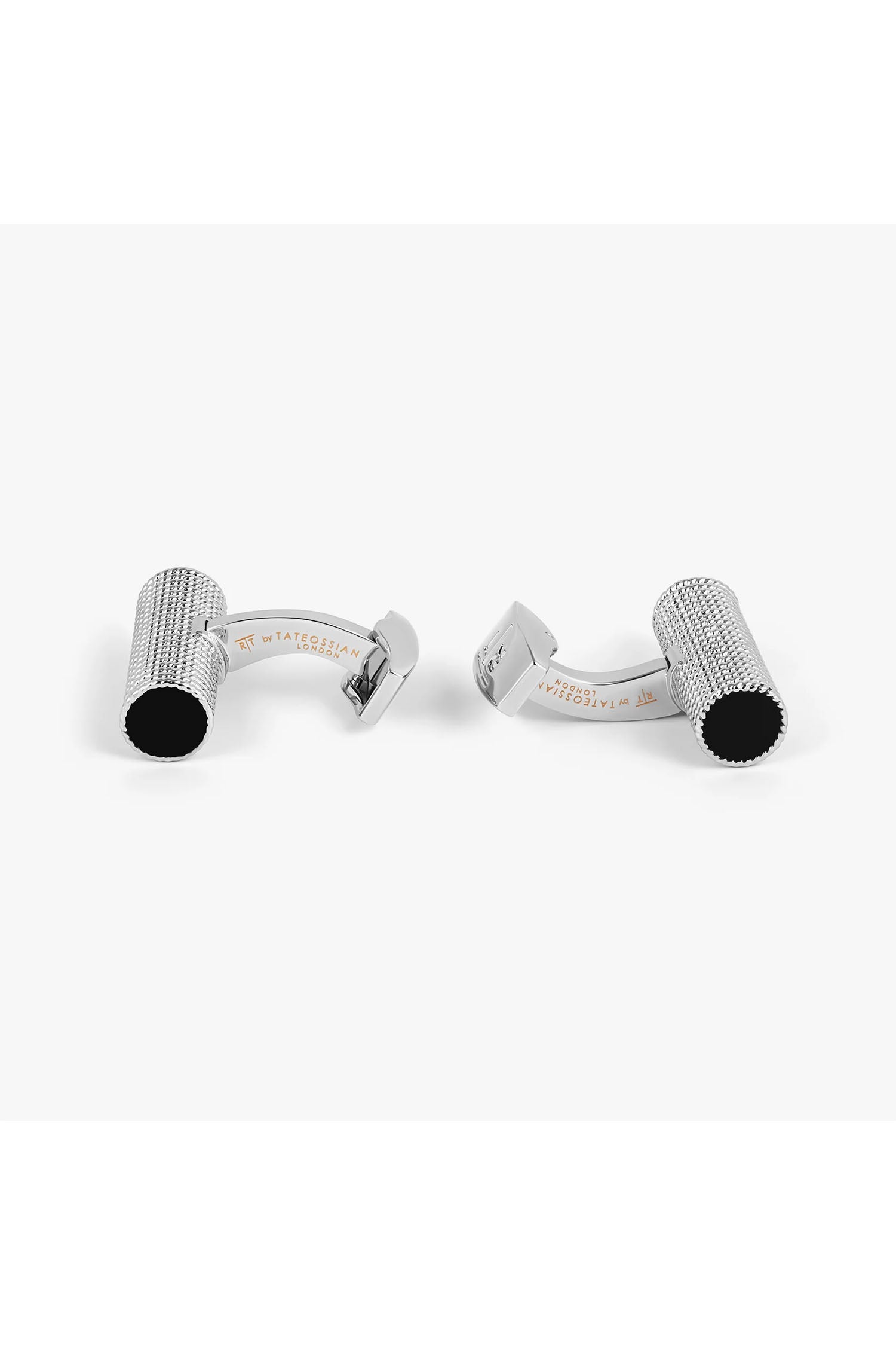 TATEOSSIAN | Cable Rope Cufflinks | Silver & Black