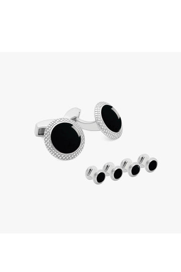 TATEOSSIAN | Bullseye Cufflinks & Studs Set | Black