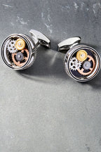 TATEOSSIAN | Carbon Gear Cufflinks | Black