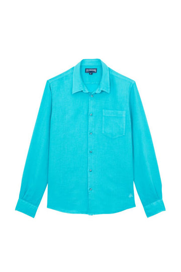 VILEBREQUIN Turquoise Linen Shirt
