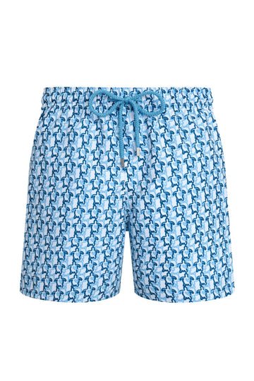 VILEBREQUIN Blue & Green Turtle Outlines Swim Shorts