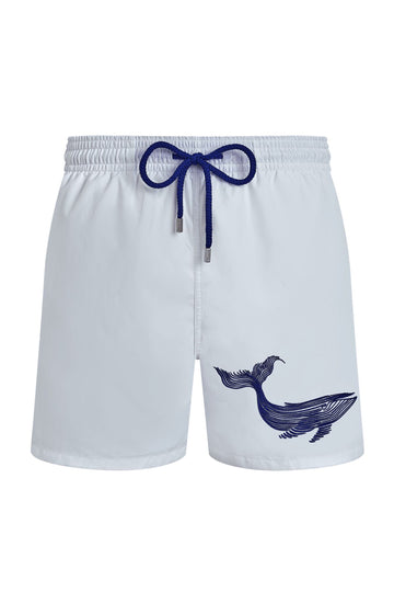 VILEBREQUIN White Swim Shorts With Embroidered Whale