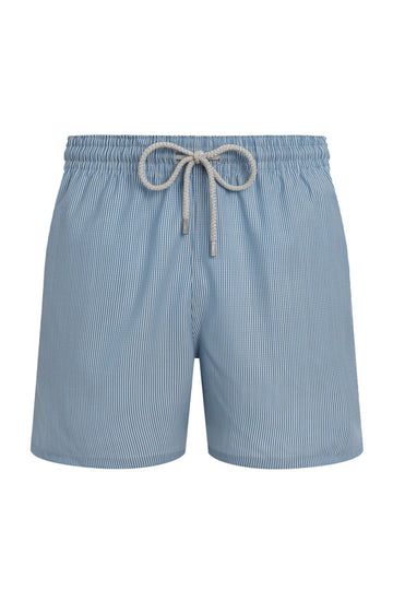 VILEBREQUIN Blue & White Striped Swim Shorts