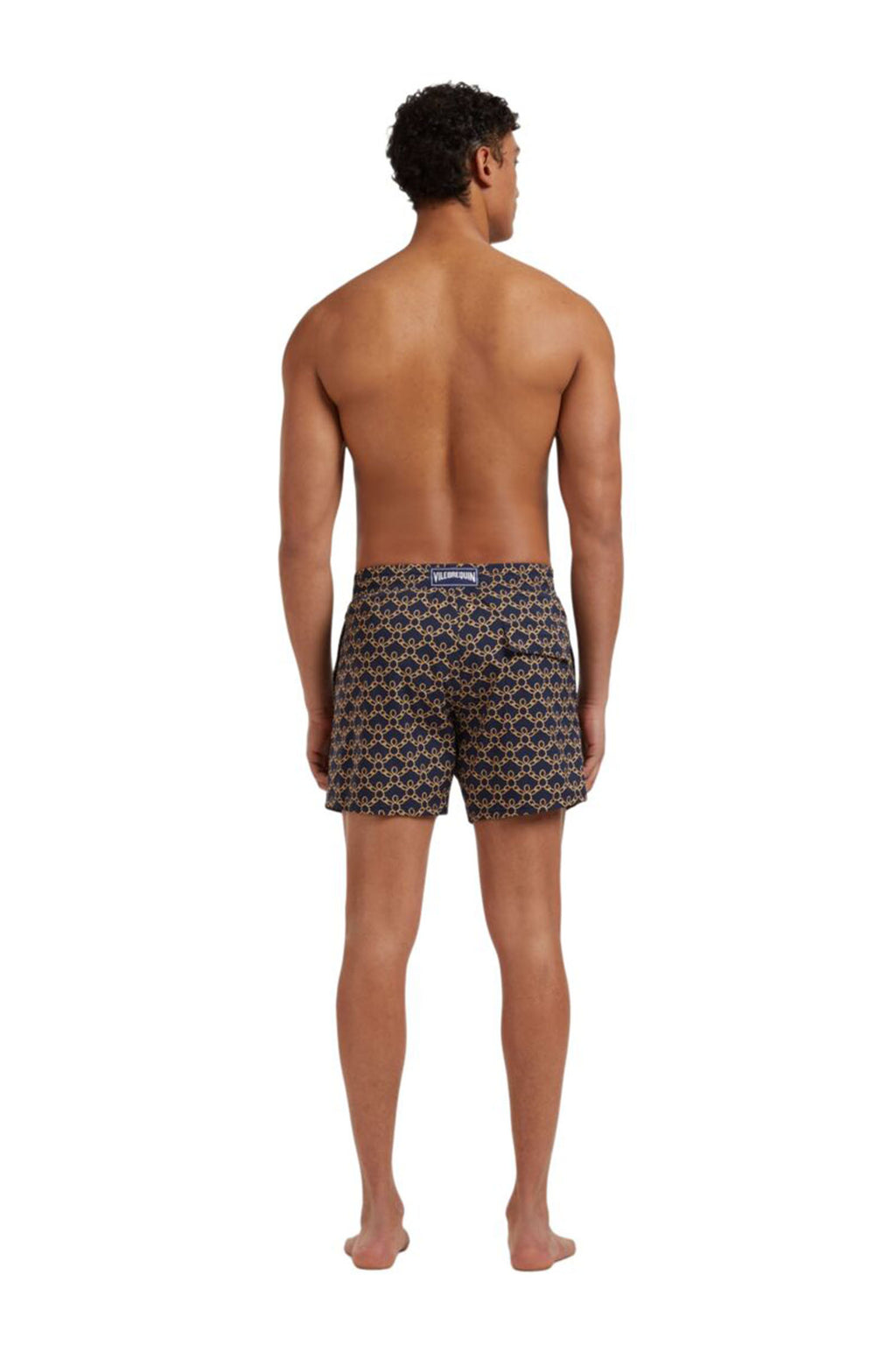 VILEBREQUIN | Turtle Chain Swim Shorts | Navy & Orange