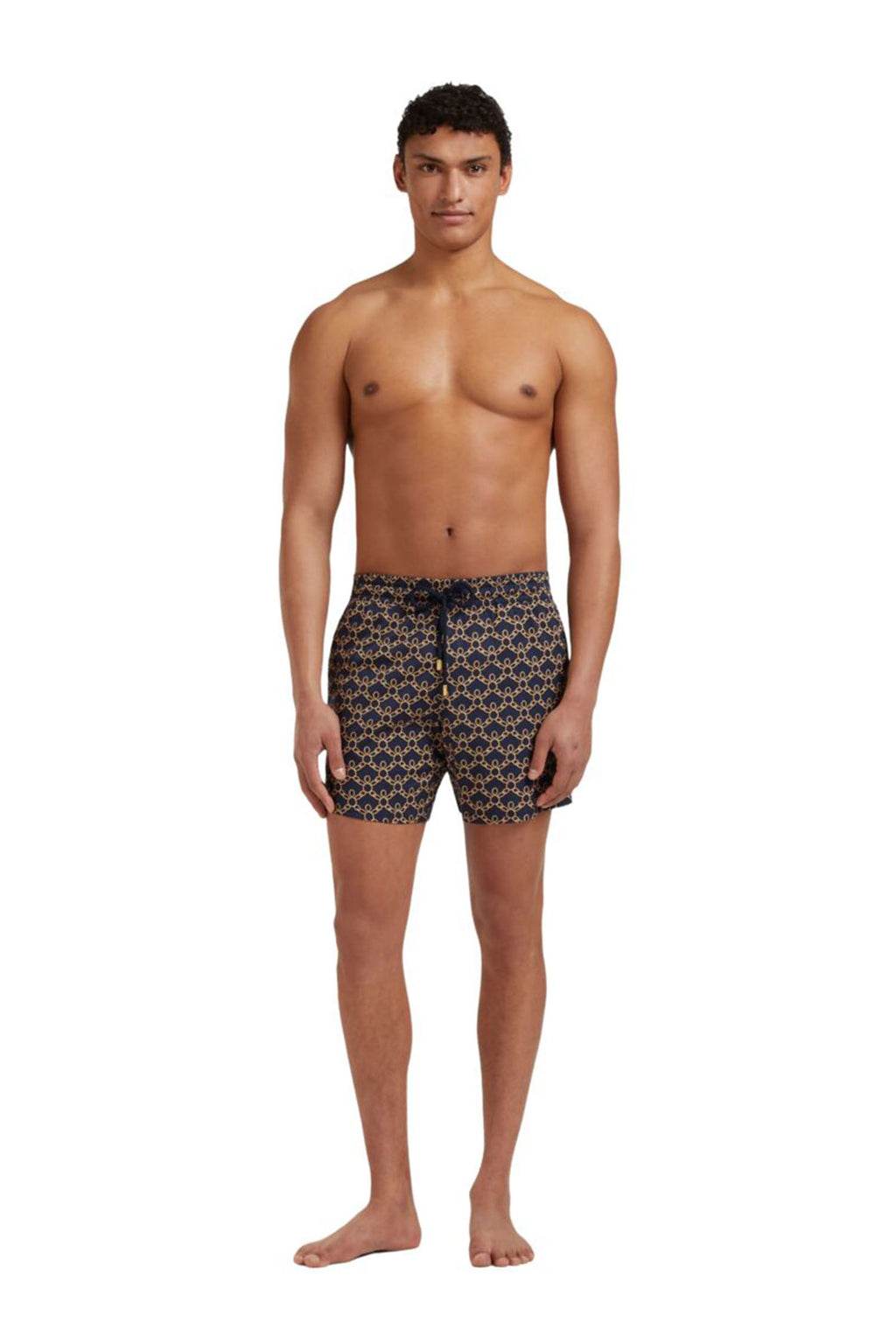 VILEBREQUIN | Turtle Chain Swim Shorts | Navy & Orange