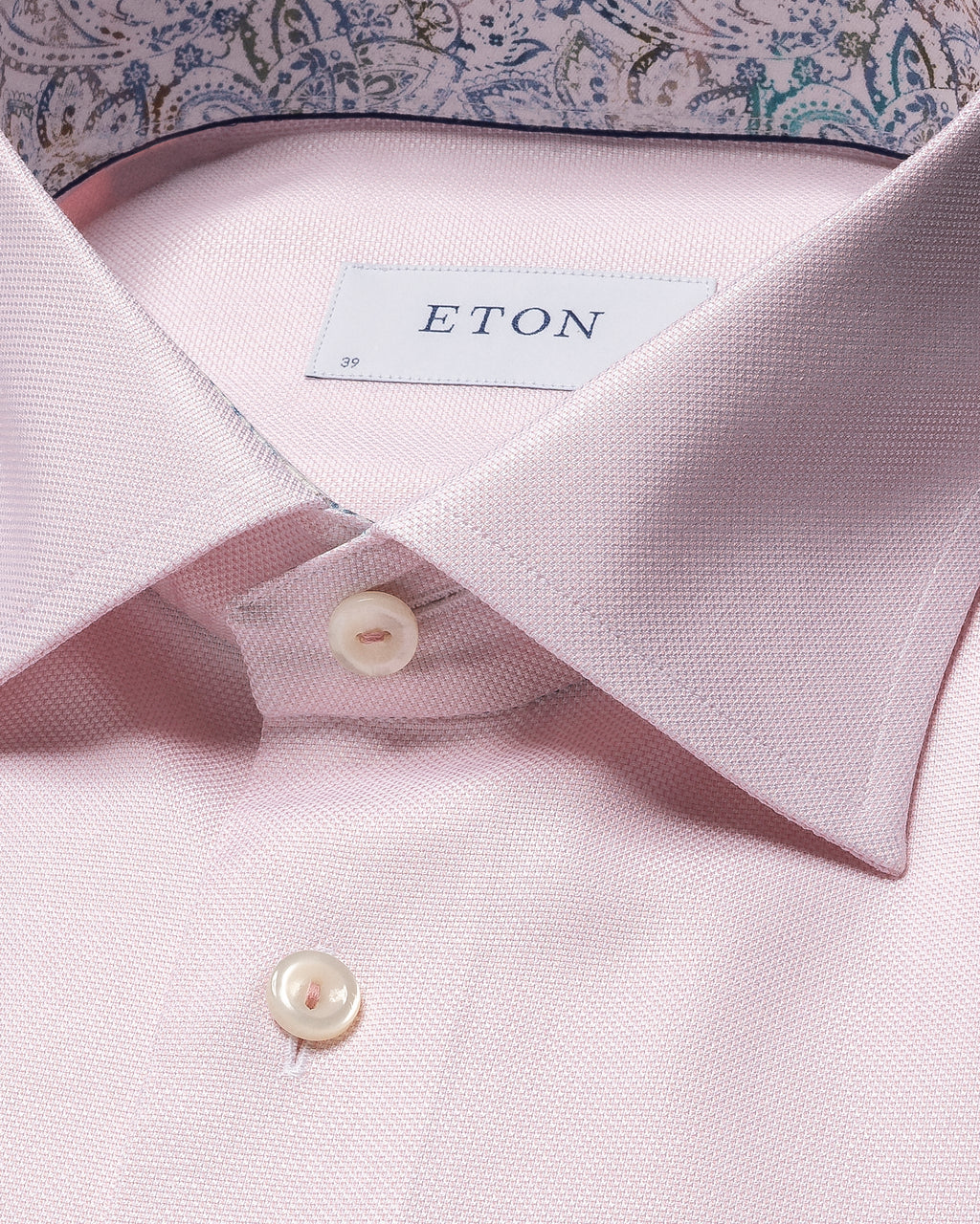 ETON | Contemporary Fit Textured Shirt With Inner Trim | Pink