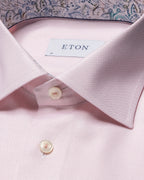 ETON | Contemporary Fit Textured Shirt With Inner Trim | Pink