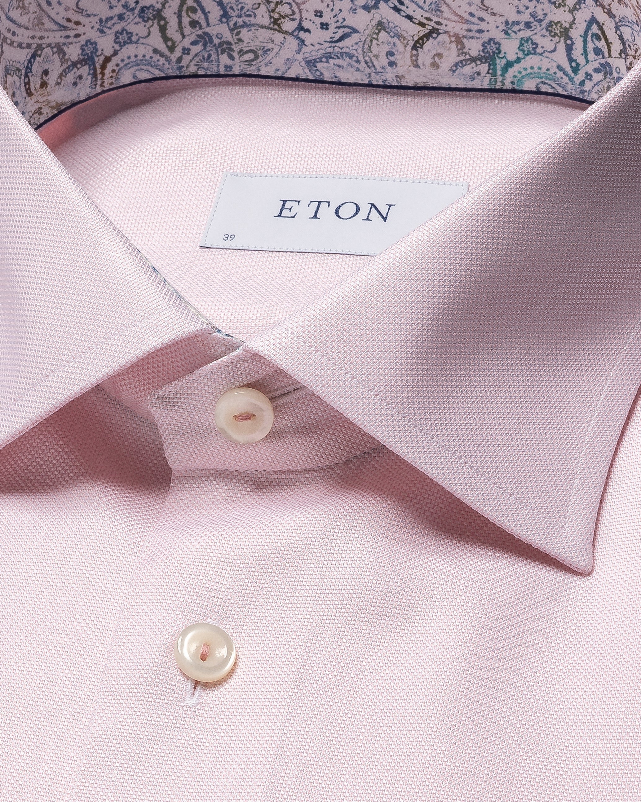 ETON | Contemporary Fit Textured Shirt With Inner Trim | Pink