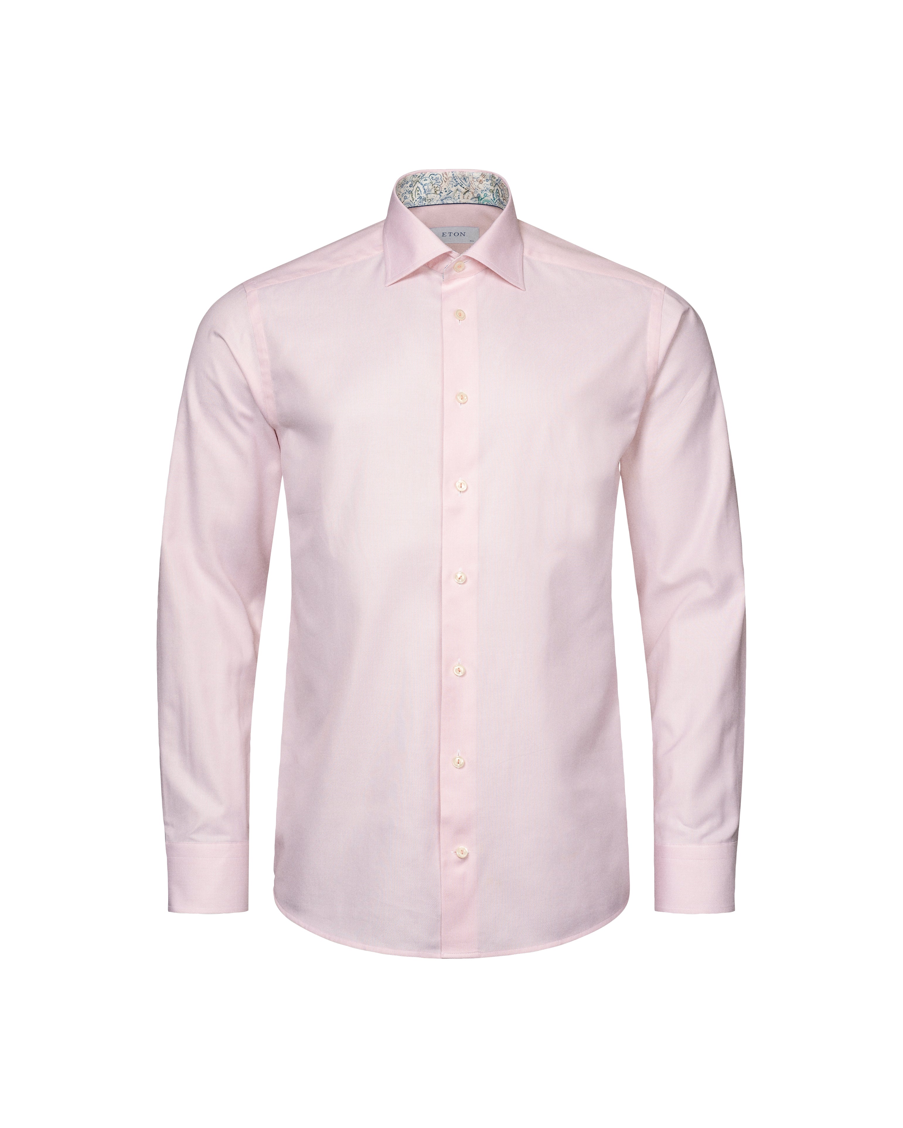 ETON | Contemporary Fit Textured Shirt With Inner Trim | Pink